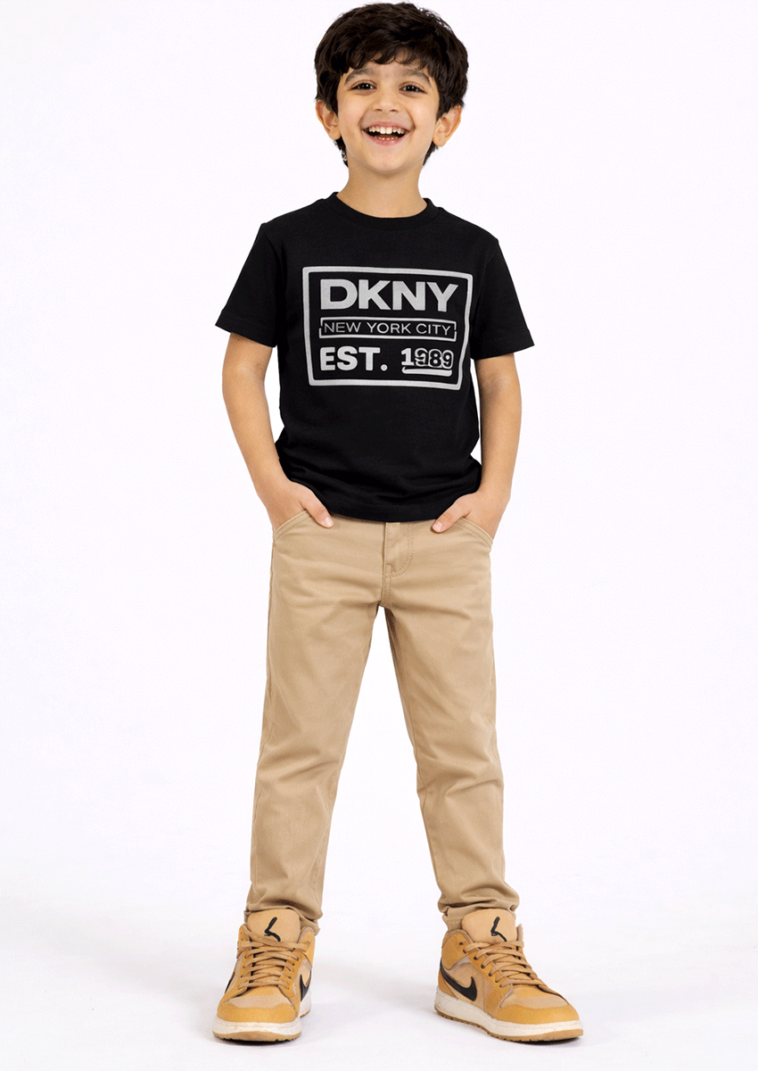 DKN Branded Boy's Jet Black T-Shirt BTS-22