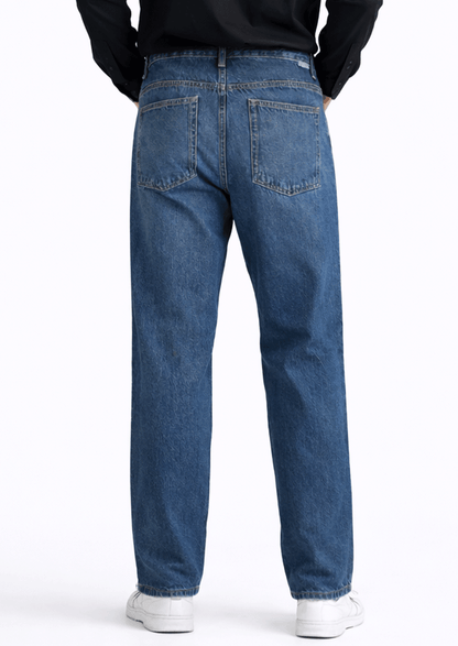 Denm Branded Men’s Classic Straight-Fit Mid-Blue Denim Jeans MJ-10