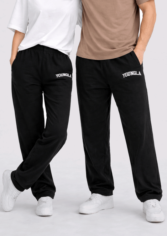 Younglay Branded Unisex Wide-Leg Trouser - Black UT-29
