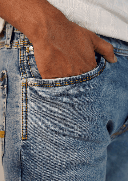 Pepy Branded Slim-Fit Jeans-Steel Blue MJ-27