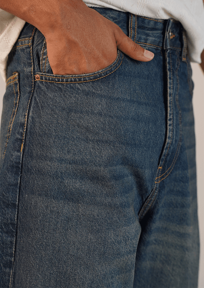 PullNBear Loose-Fit Jeans-Vintage Indigo MJ-28