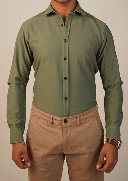 Branded Mens Formal Shirt-Olive Green MFS-57