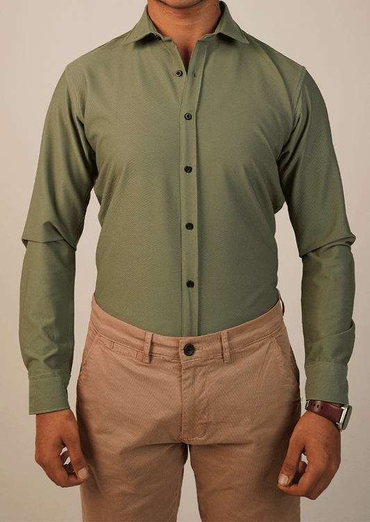Branded Mens Formal Shirt-Olive Green MFS-57
