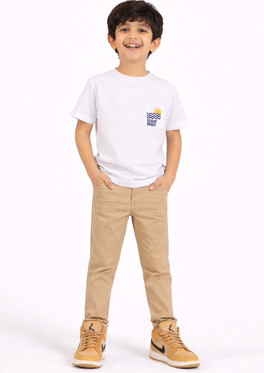 Scalp Branded Boy's Bright White T-Shirt BTS-24