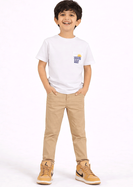 Scalp Branded Boy's Bright White T-Shirt BTS-24