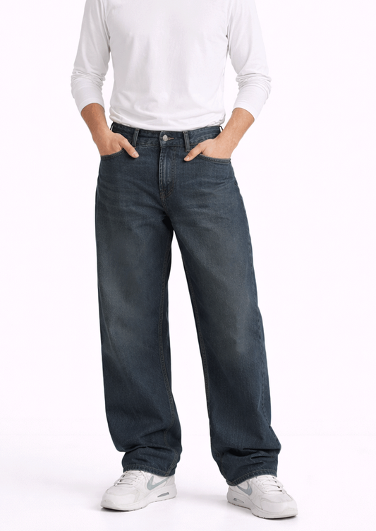 PullNBear Loose-Fit Jeans-Vintage Indigo MJ-28