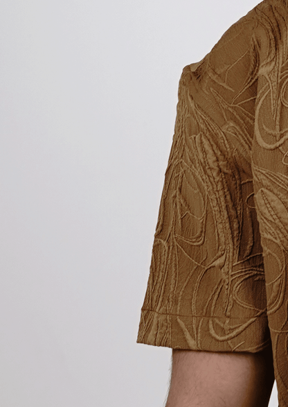 Zelig Branded Casual Textured Shirt Brown Color MCS-10