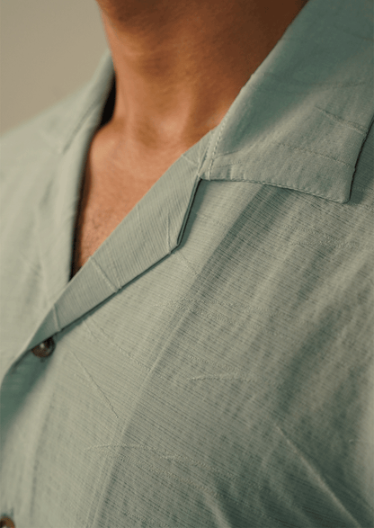 Pegadoor Branded Mens Casual Shirt-Sage Linear-Textured MCS-58