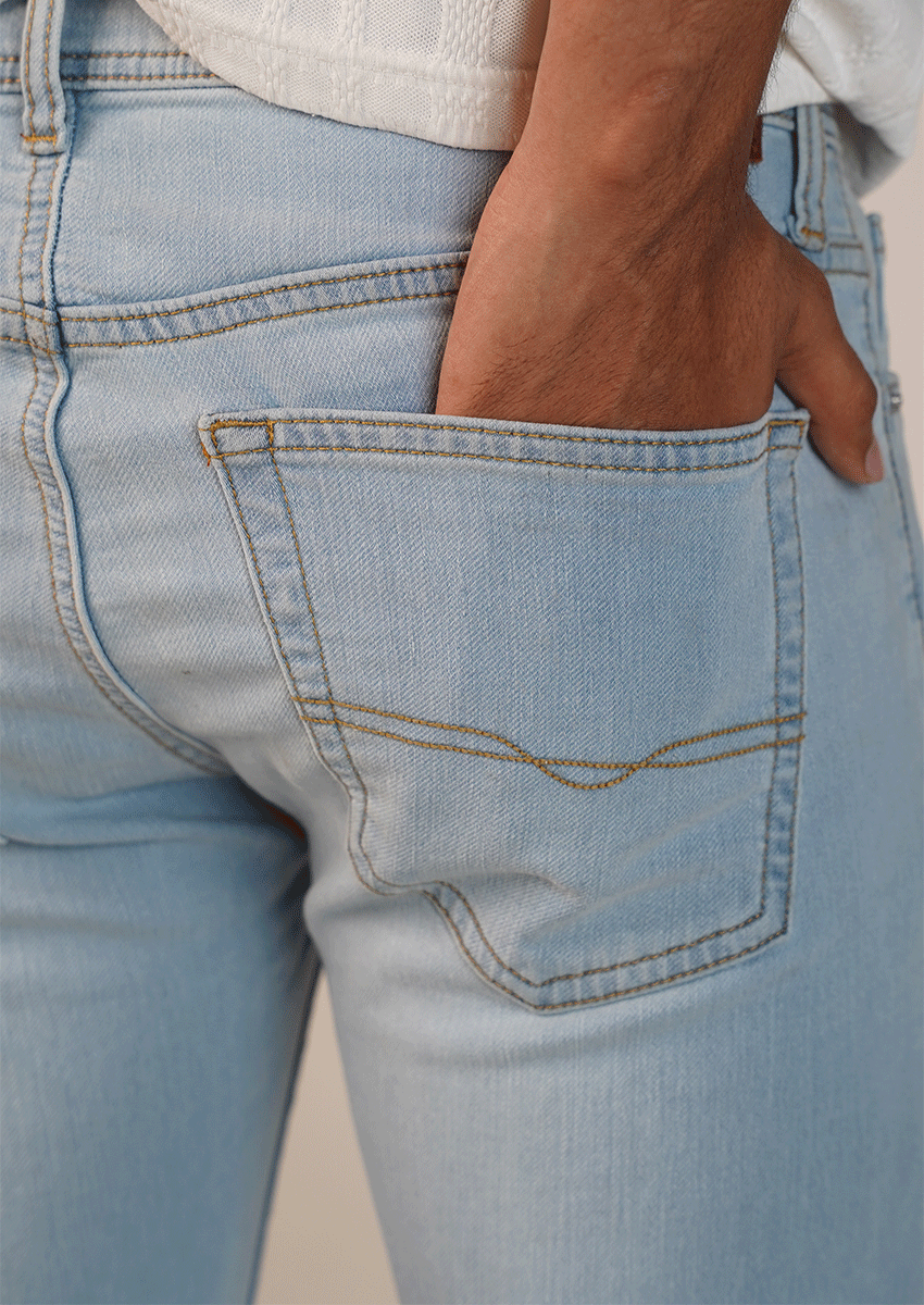 Pepy Branded Slim-Fit Jeans-Ice Blue MJ-26
