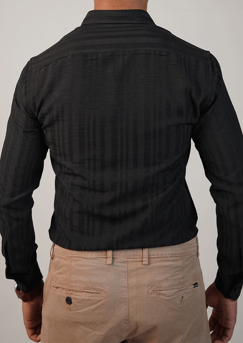 Branded Mens Semi-Formal Shirt-Black MFS-56