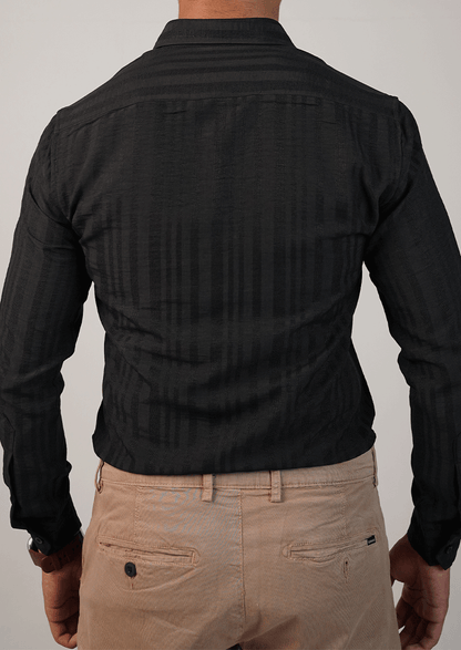 Branded Mens Semi-Formal Shirt-Black MFS-56