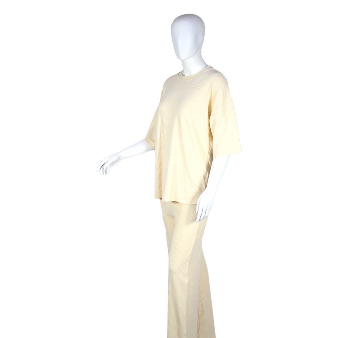 MSSD Women's T-shirt & Trouser Suit Cream Color MNWS-01