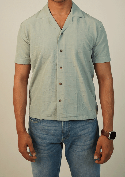 Pegadoor Branded Mens Casual Shirt-Sage Linear-Textured MCS-58