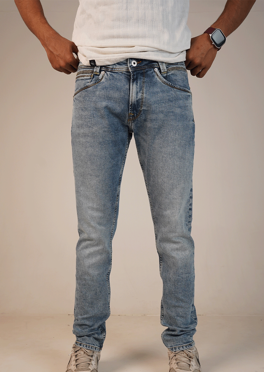 Pepy Branded Slim-Fit Jeans-Steel Blue MJ-27