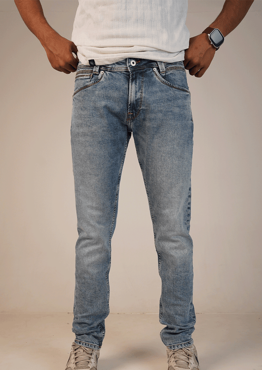 Pepy Branded Slim-Fit Jeans-Steel Blue MJ-27