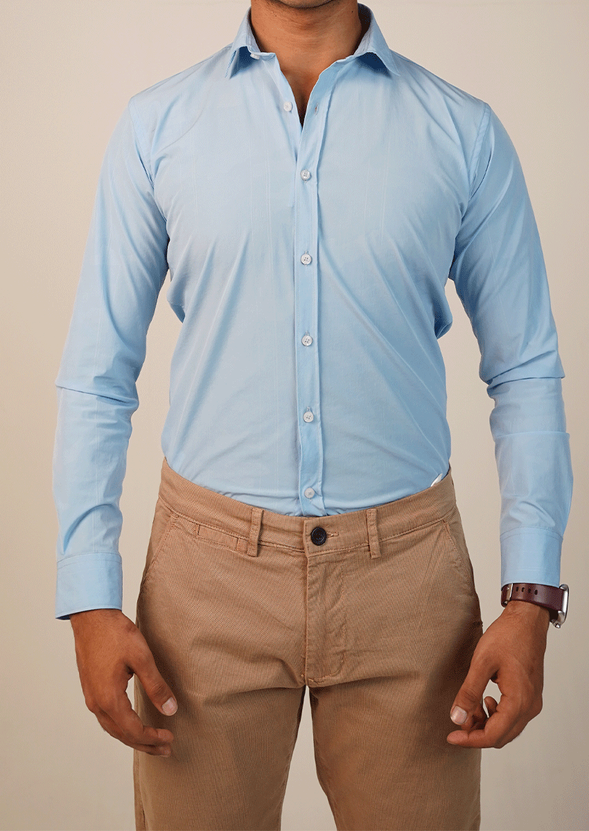 Branded Mens Formal Shirt-Sky Blue MFS-57