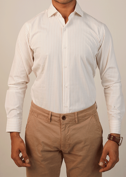 Calvy Klien Branded Mens Formal Shirt-Off-white MFS-61