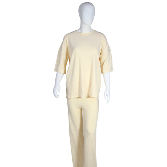 MSSD Women's T-shirt & Trouser Suit Cream Color MNWS-01