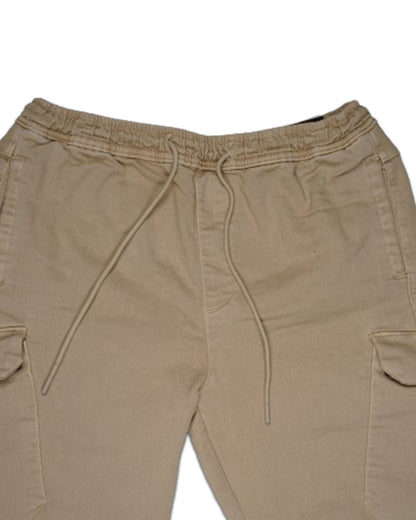 PullNBear Branded  Men’s Beige Cargo Jogger Pants CFP-53