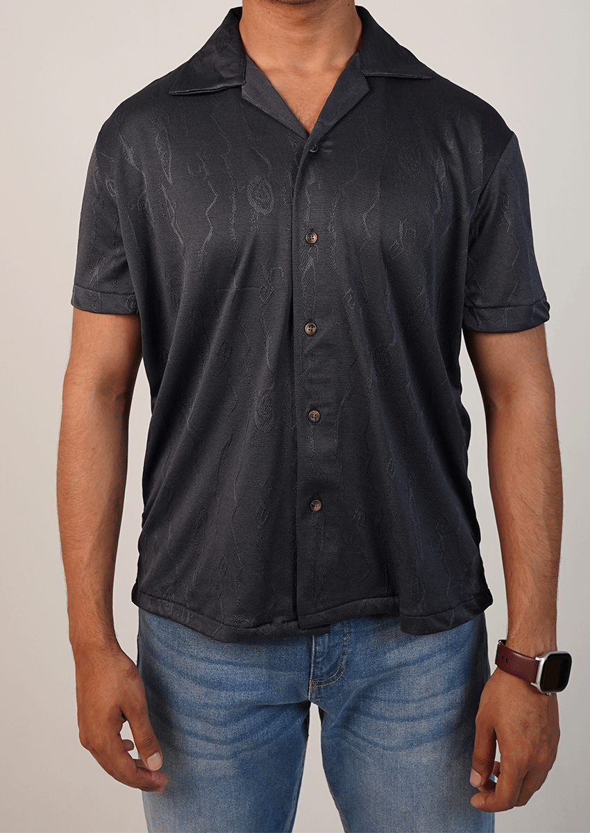 Pegadoor Branded Mens Casual Shirt-Charcoal black MCS-57