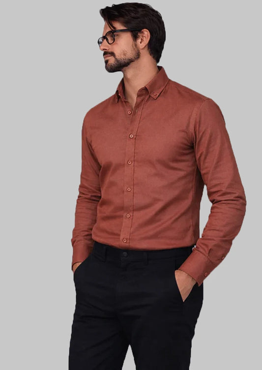 Zelig Branded Mens Formal Shirt-Brick Red MFS-29