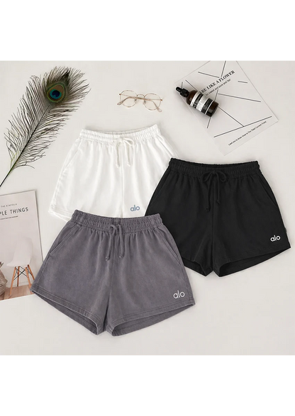 ALOS branded Womens Shorts Pack Of Three - Grey-Black-White