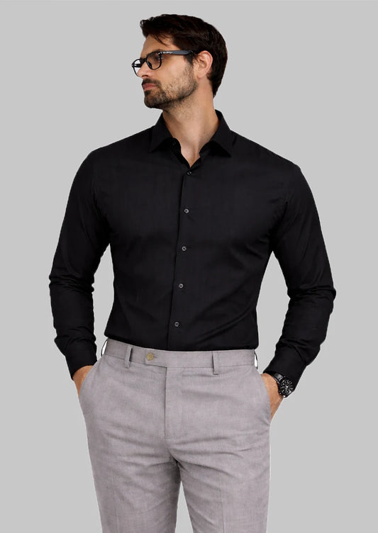 Branded Mens Semi-Formal Shirt-Black MFS-53