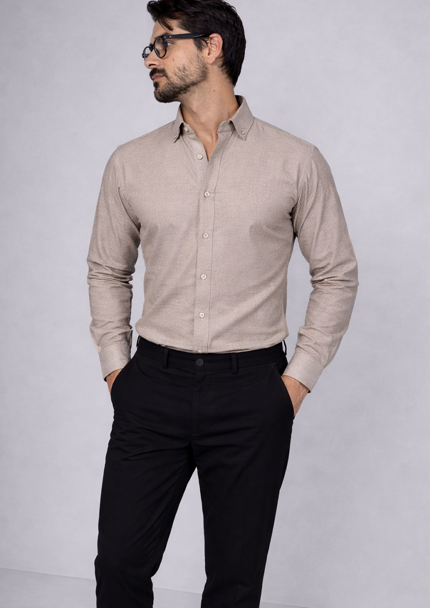 Zelig Branded Mens Formal Shirt-Stone Grey MFS-45