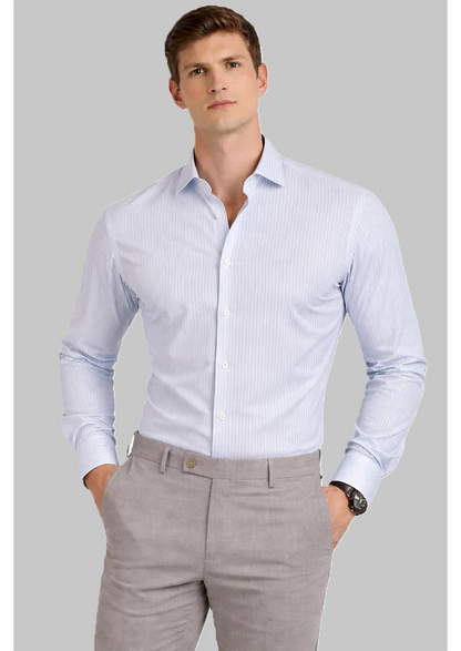 Calvy Klien Branded Mens Formal Shirt-Pastel Blue And White MFS-67