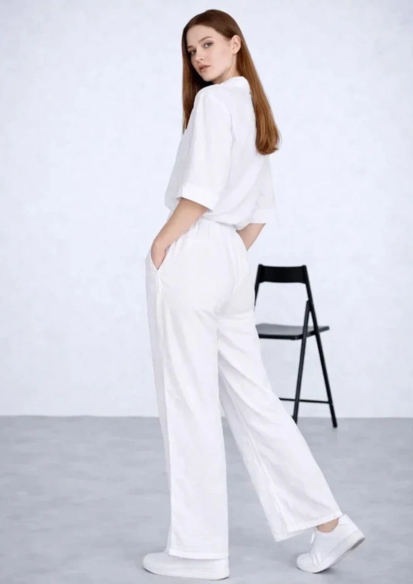 Spark Branded Women’s Premium Co-ord Set – White WCS-34