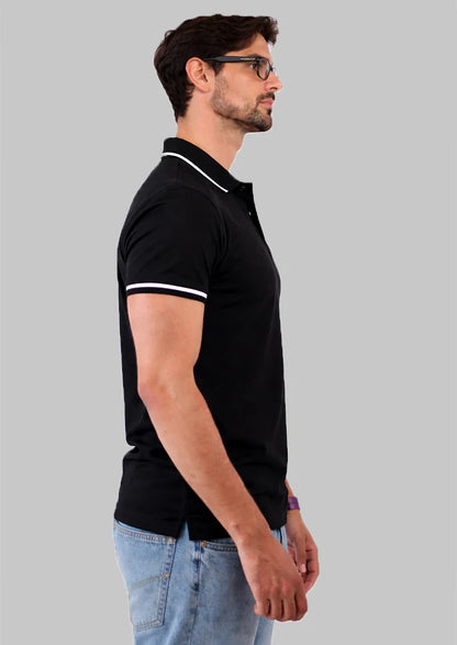 Celin Branded Polo T-shirt Jet Black Color SP-03