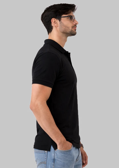 Deor Branded Polo T-shirt Midnight Black Color SP-05