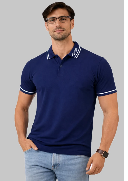 Pradaa Branded Polo T-shirt Navy Blue Color SP-13