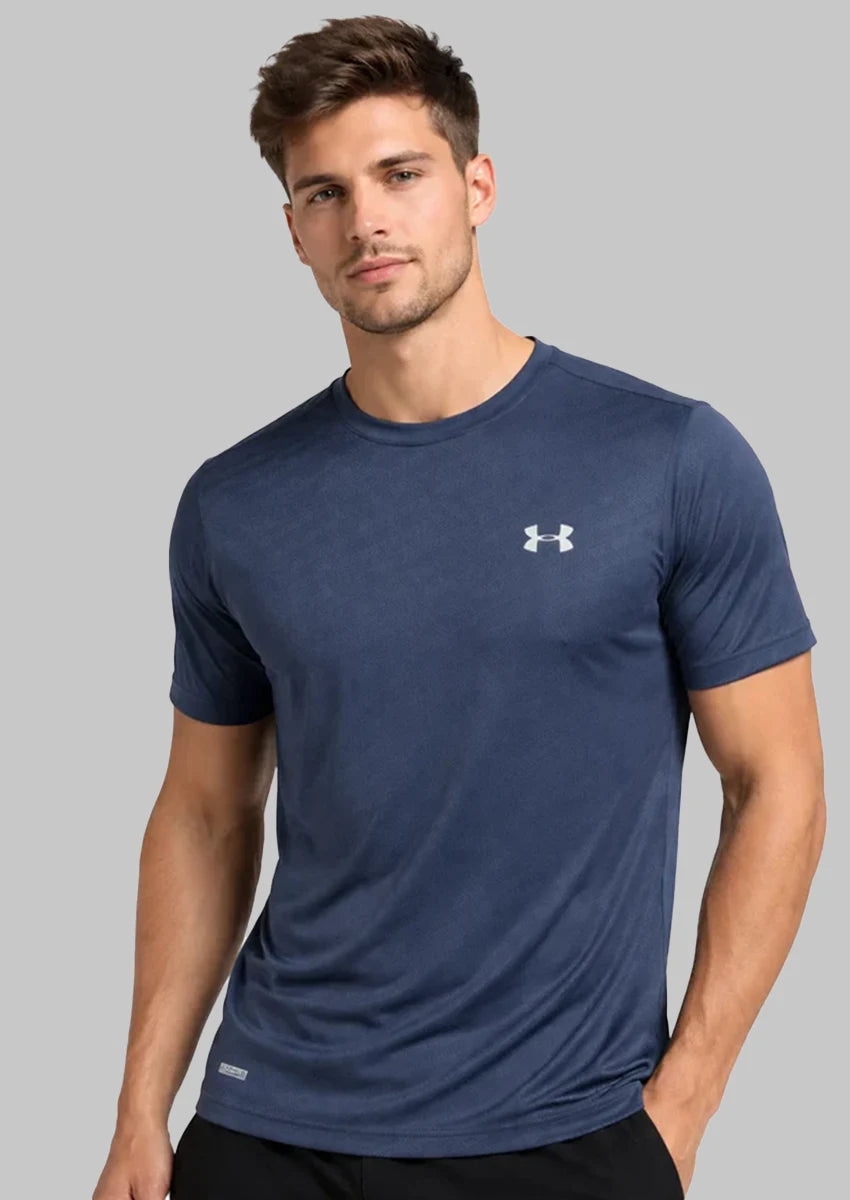 Under Armr Men’s Performance Crew Neck Dry Fit T-Shirt - Navy Blue MDT-27