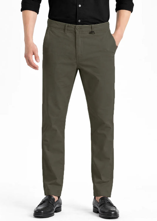 MLNN Branded Men's Slim Fit Chino Pant Green Color MCP-07
