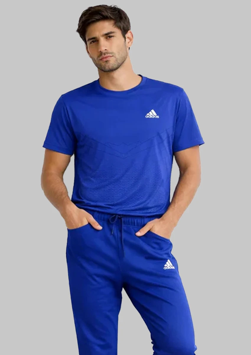 Adeds Men's Dry Fit T-Shirt – Blue MDT-22