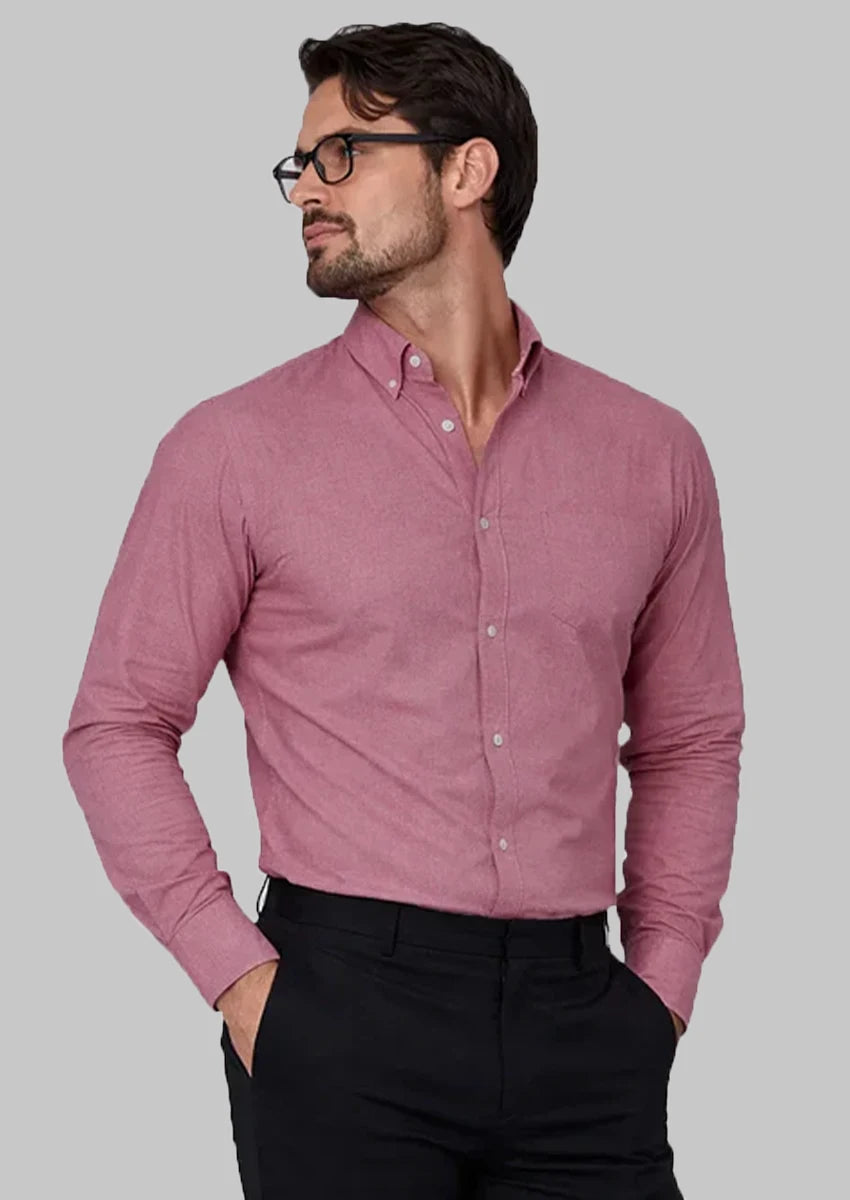 Zelig Branded Mens Formal Shirt-Bright Rose MFS-34