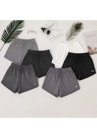 ALOS branded Womens Shorts Pack Of Six - Grey-Black-White-Jet Black-Charcoal Grey-Ligth Grey