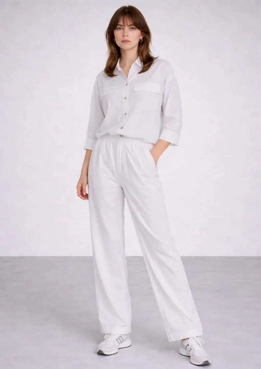 Spark Branded Women’s Premium Front Pocket Co-ord Set – Off White WCS-35