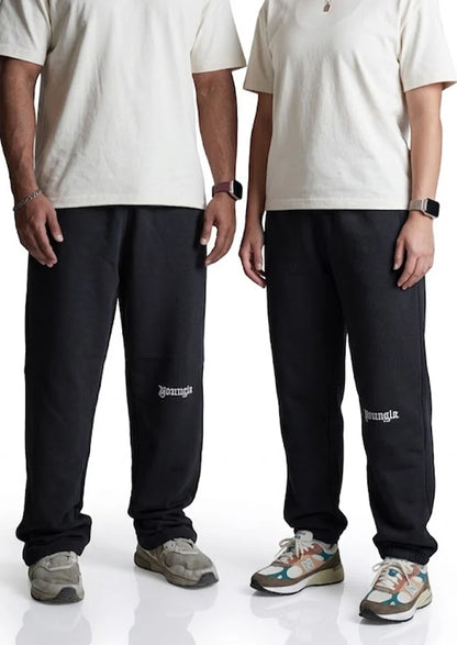 Younglay Branded Unisex Wide-Leg Trouser - Jet Black UT-34
