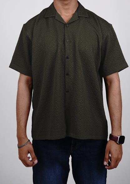 Zelig Branded Casual Textured Shirt Green Color MCS-12