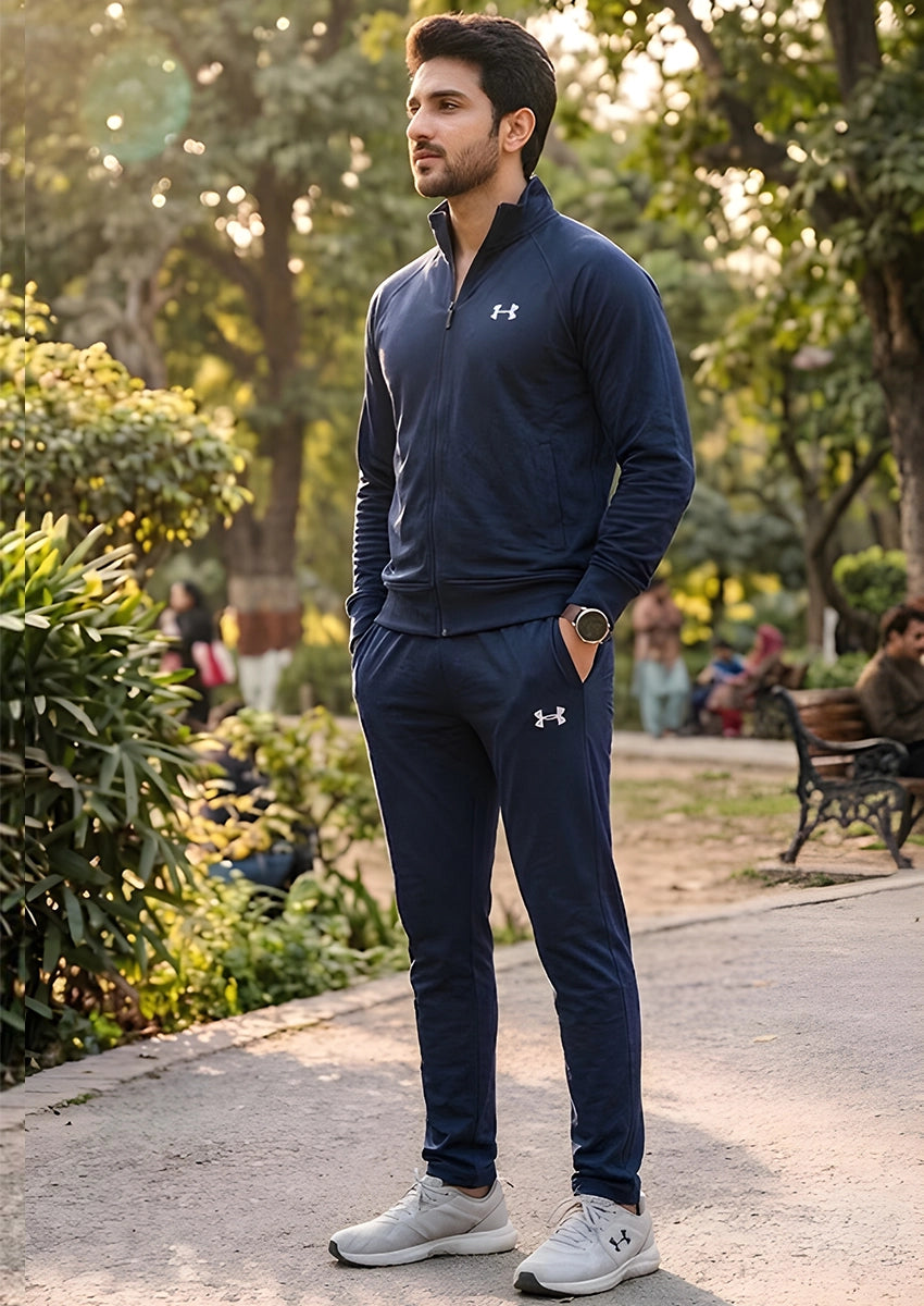 Under Armr Branded Navy Blue Tracksuit Set UCS-05
