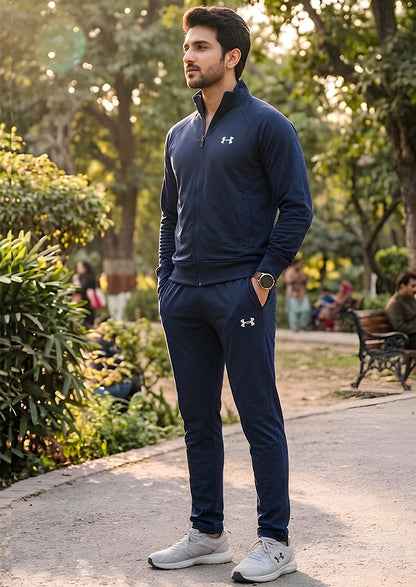 Under Armr Branded Navy Blue Tracksuit Set UCS-05