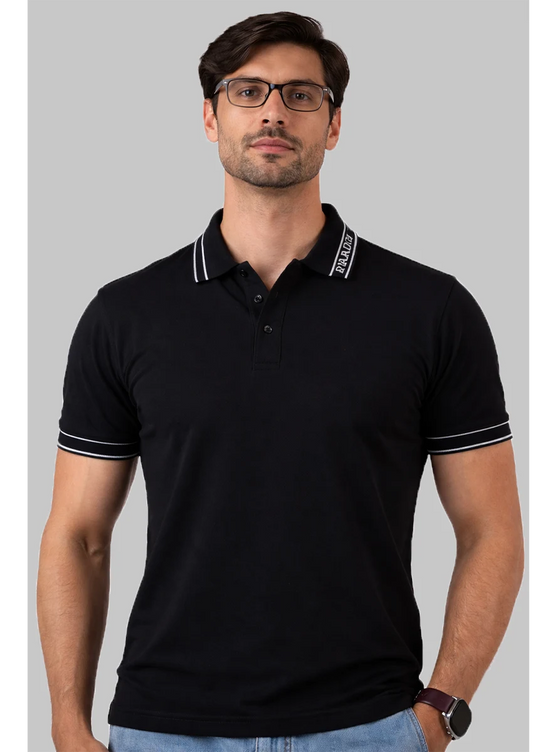 Pradaa Branded Polo T-shirt Black Color SP-06
