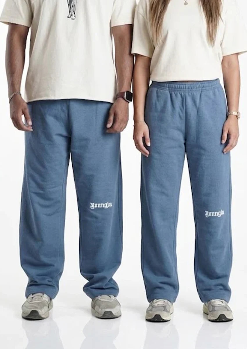 Younglay Branded Unisex Wide-Leg Trouser - Steel Blue UT-31