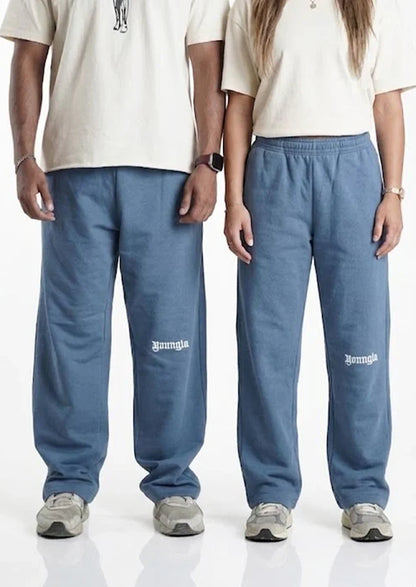 Younglay Branded Unisex Wide-Leg Trouser - Steel Blue UT-31