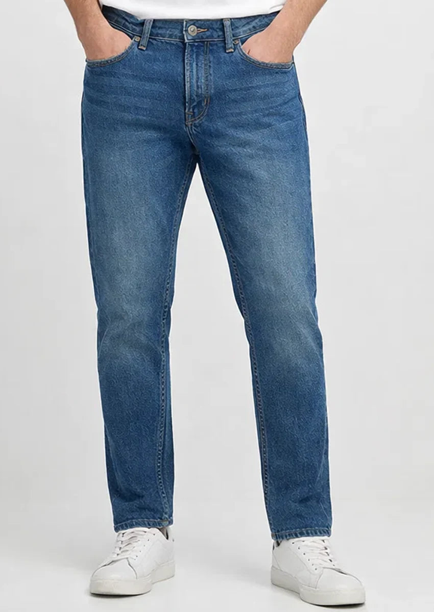Denm Branded Men’s Slim-Fit Stretch Mid-Blue Denim Jeans MJ-11