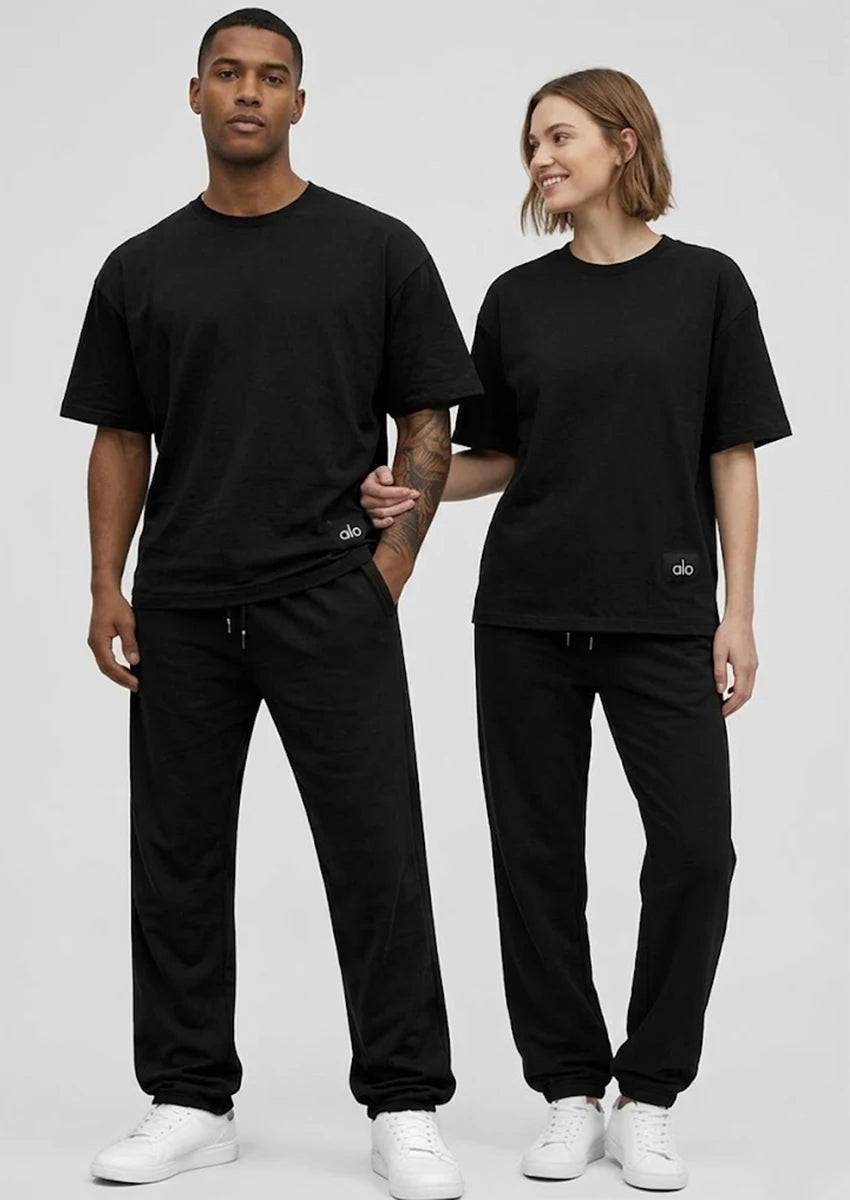 ALOS Branded Unisex Jet Black Tee MT-30