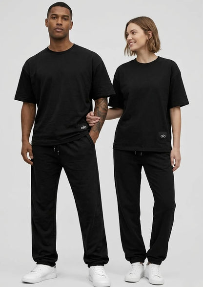 ALOS Branded Unisex Jet Black Tee MT-30