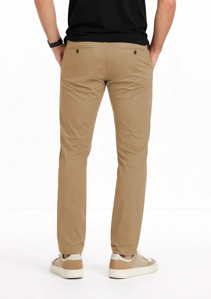 Zelig Branded Men's Brown Color Slim-Fit Cotton Chinos Branded MCP-30